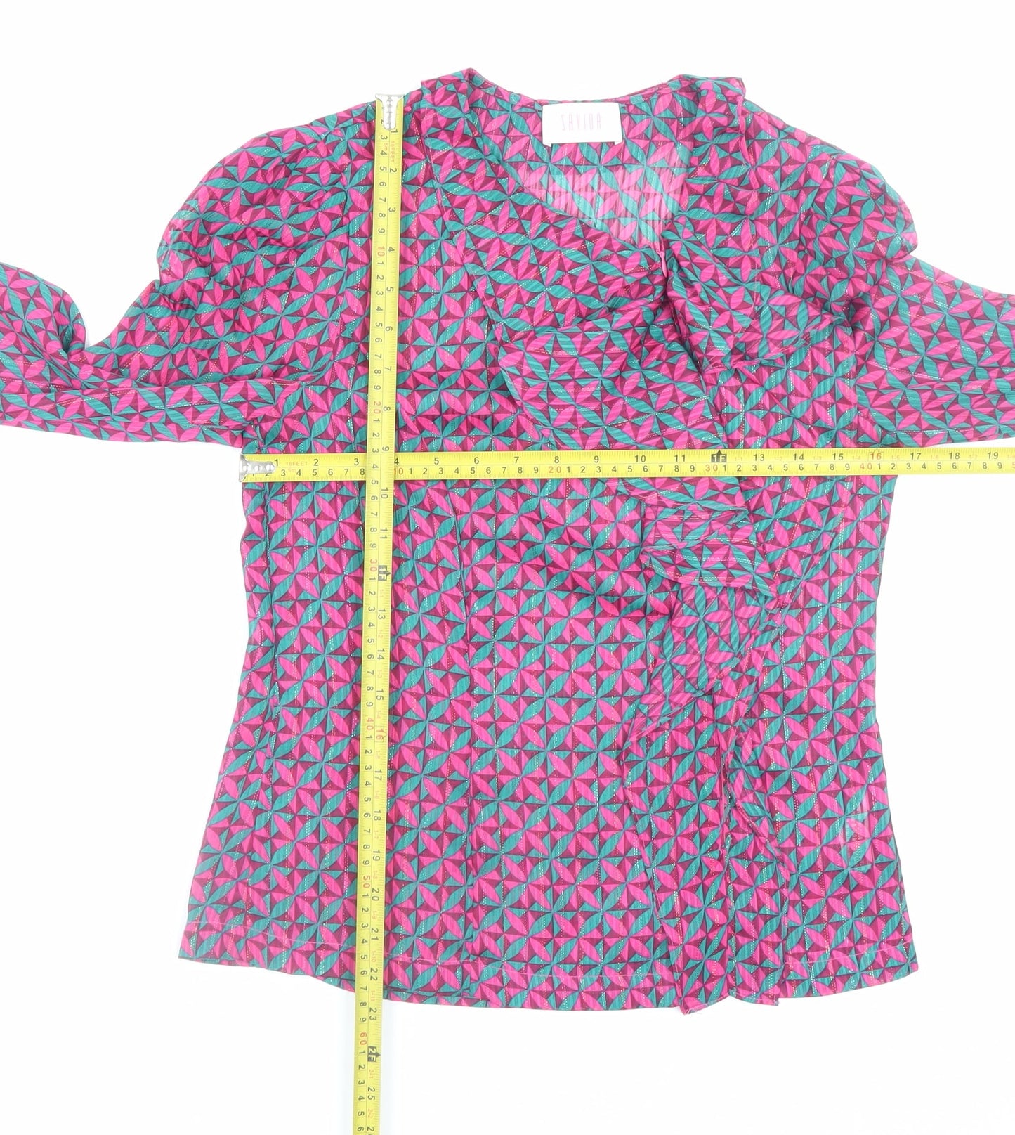 Womens UK Size 8 Savida Pink Wrap Blouse