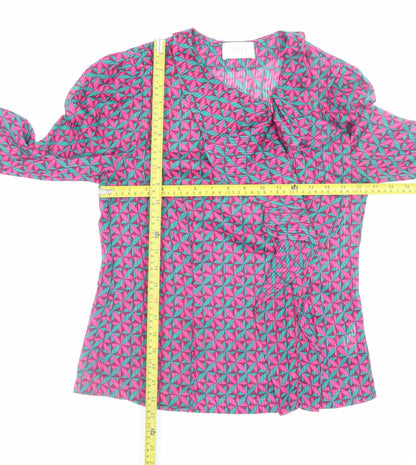 Womens UK Size 8 Savida Pink Wrap Blouse
