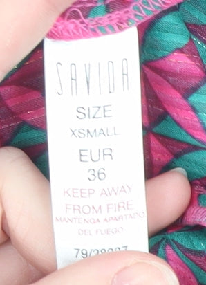 Womens UK Size 8 Savida Pink Wrap Blouse
