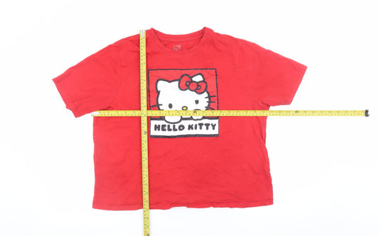 Girls UK Size 12-14 Years Sanrio Red Basic T-Shirt