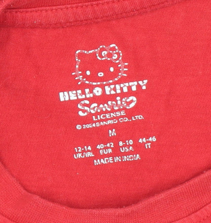 Girls UK Size 12-14 Years Sanrio Red Basic T-Shirt
