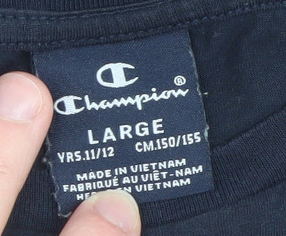 Teens UK Size L Champion Black  T-Shirt
