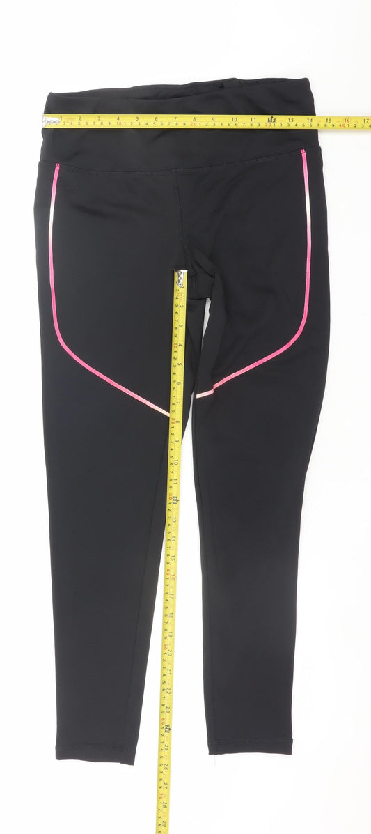 Womens UK Size 12-14 Crivit  Ankle Black Leggings