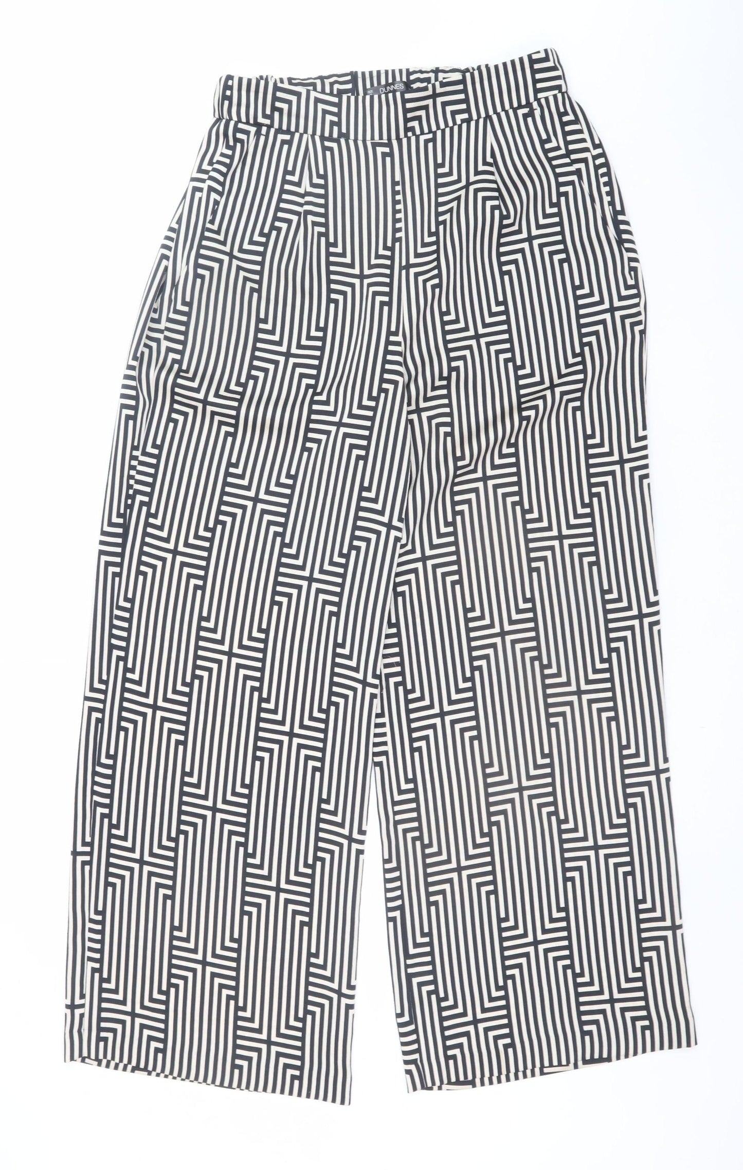 Womens UK Size S Dunnes Relaxed Fit Cropped Black Trousers