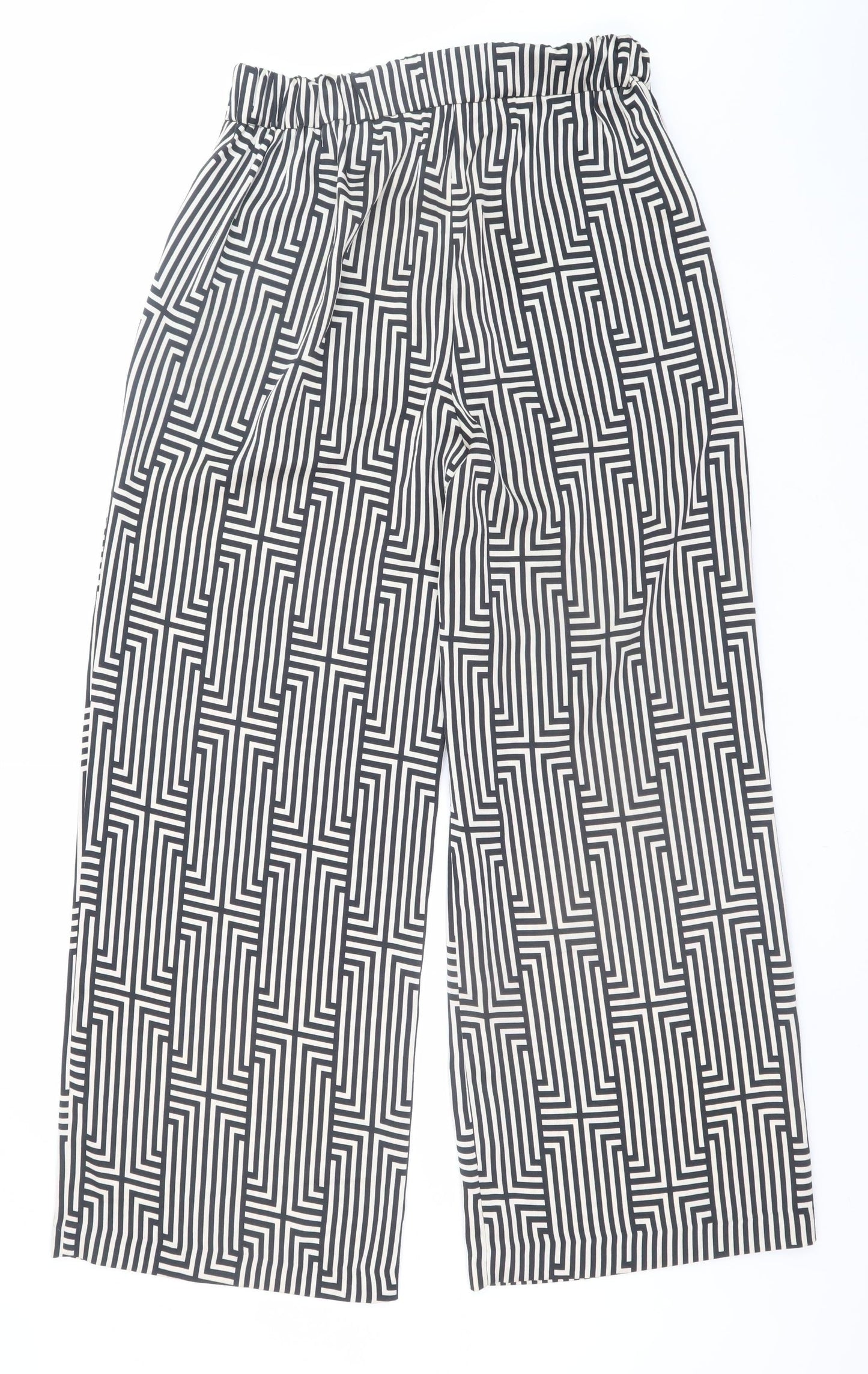 Womens UK Size S Dunnes Relaxed Fit Cropped Black Trousers
