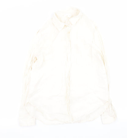 Womens UK Size XS H&M Ivory Basic Button-Up