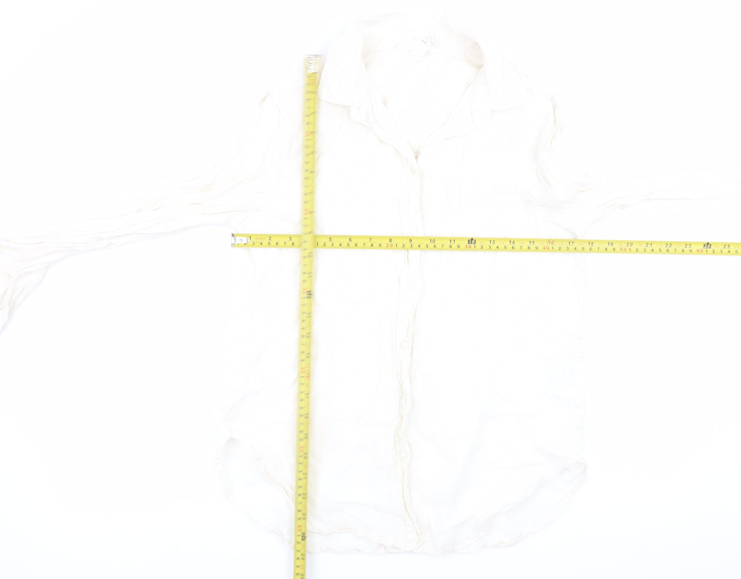 Womens UK Size XS H&M Ivory Basic Button-Up