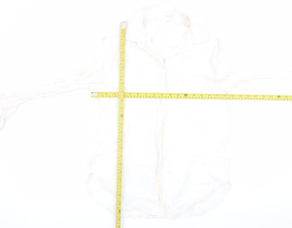 Womens UK Size XS H&M Ivory Basic Button-Up