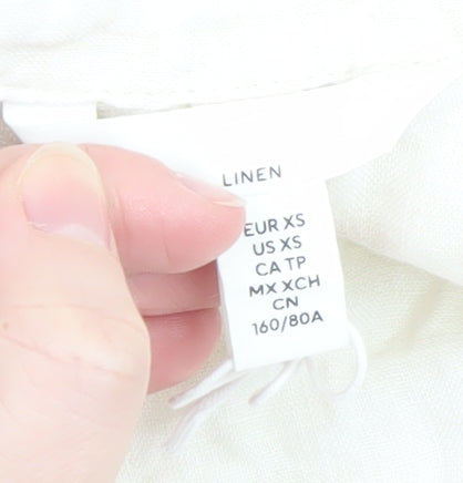Womens UK Size XS H&M Ivory Basic Button-Up