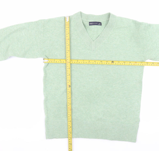 Mens UK Size XS Marks and Spencer Green Pullover Jumper