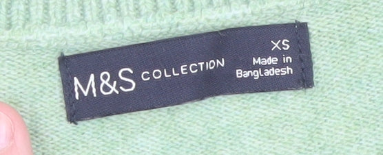 Mens UK Size XS Marks and Spencer Green Pullover Jumper