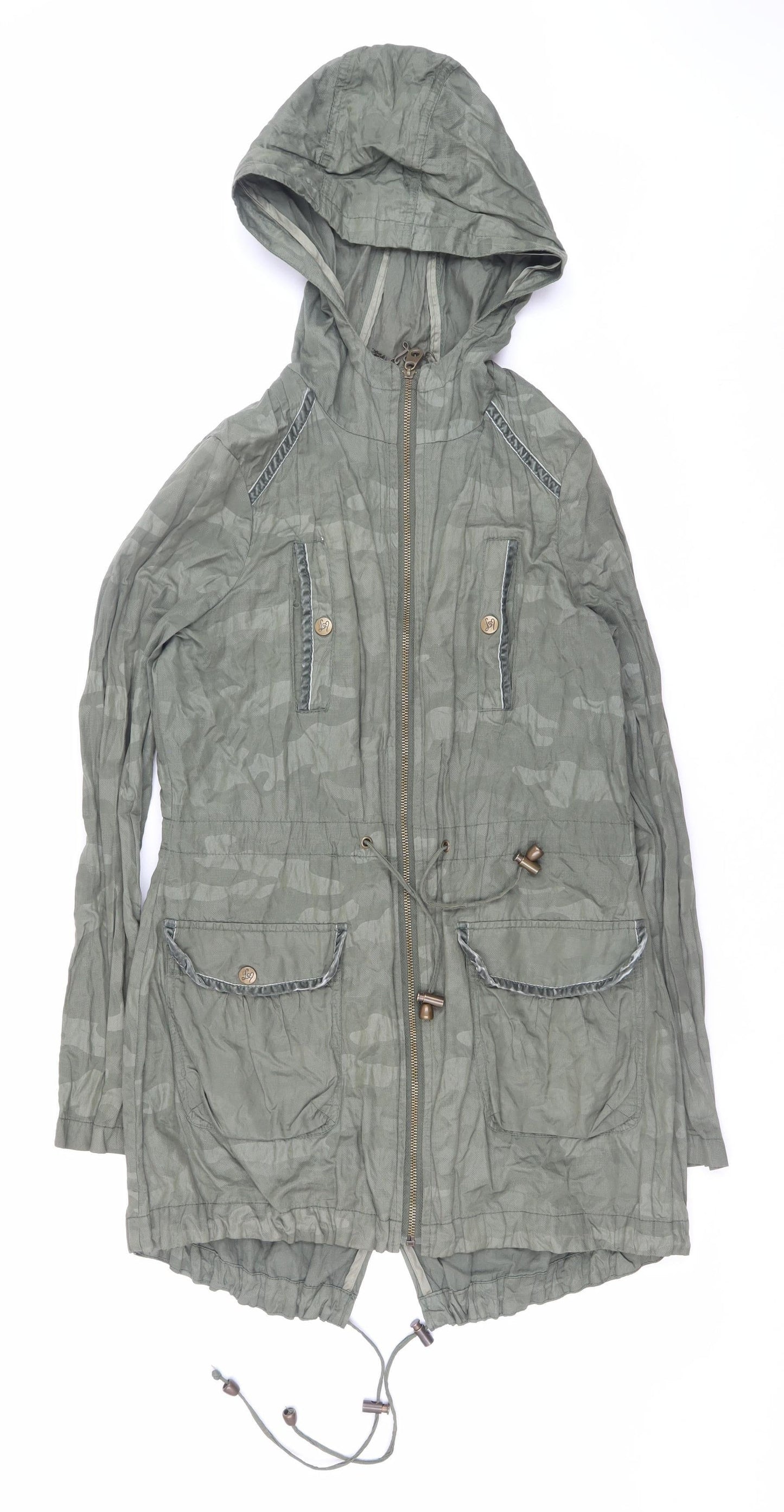 Womens UK Size 10 Lipsy Green Parka Coat