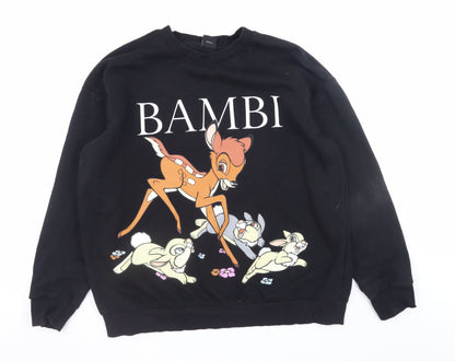 Womens UK Size L Disney at George Black Pullover Sweatshirt