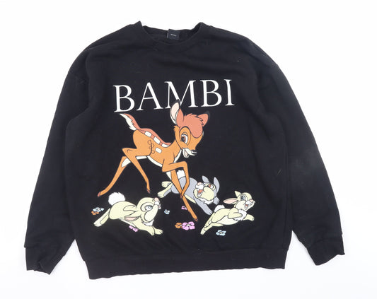 Womens UK Size L Disney at George Black Pullover Sweatshirt