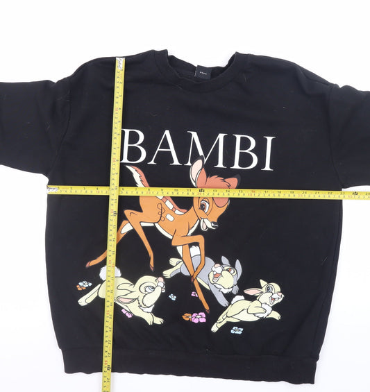 Womens UK Size L Disney at George Black Pullover Sweatshirt