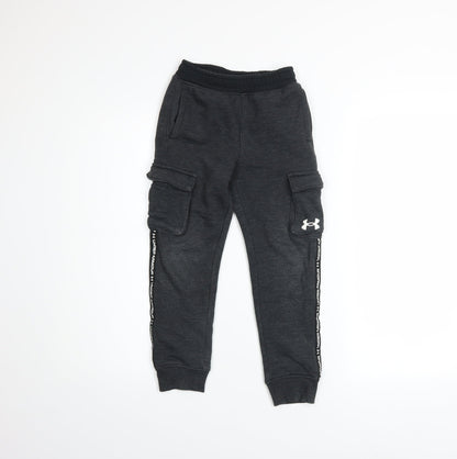 Under Armour Boys Black 5-6 Years Jogger Sweatpants with Cargo Pockets