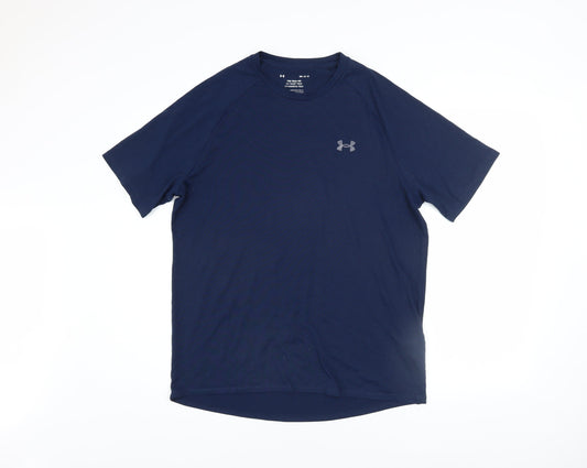 Mens UK Size M Under armour Blue Running & Jogging Gym & Training CrossFit T-Shi