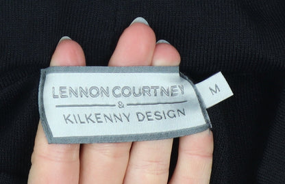 Womens UK Size M Lennon Courtney & Kilkenny Design Regular Fit Wide-Leg Black Tr
