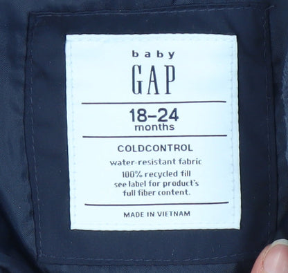 Baby GAP Unisex Blue Puffer Waistcoat 18-24 Months Water Resistant