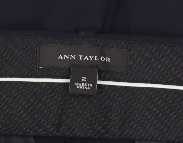 Womens UK Size 6 Ann Taylor Slim Fit Dress Pants Blue Trousers