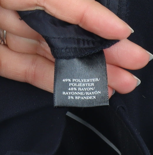 Womens UK Size 6 Ann Taylor Slim Fit Dress Pants Blue Trousers
