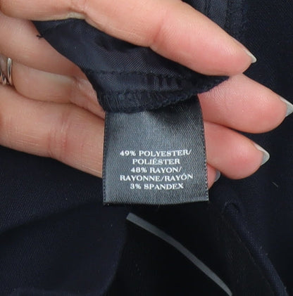 Womens UK Size 6 Ann Taylor Slim Fit Dress Pants Blue Trousers