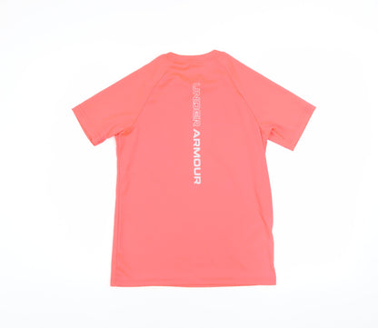 Under Armour Boys Pink Short Sleeve Active T-Shirt M Moisture Wicking