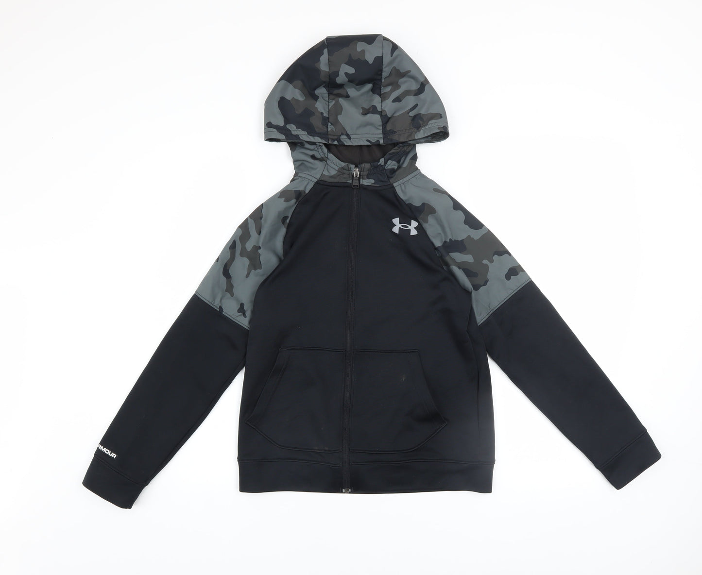 Boys UK Size 10-11 Years Under armour Black Full Zip Hoodie