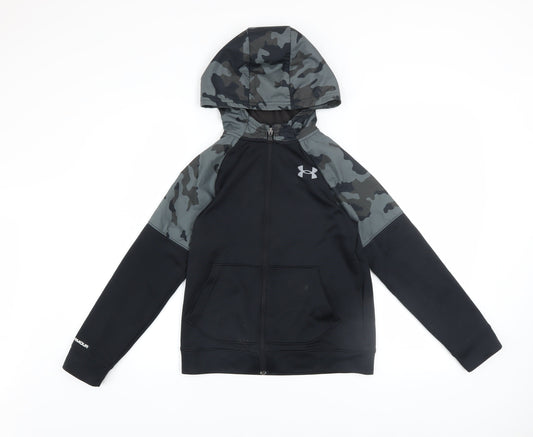 Boys UK Size 10-11 Years Under armour Black Full Zip Hoodie