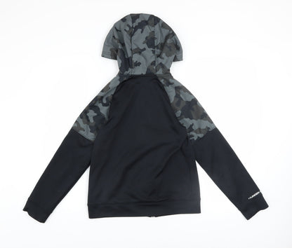 Boys UK Size 10-11 Years Under armour Black Full Zip Hoodie