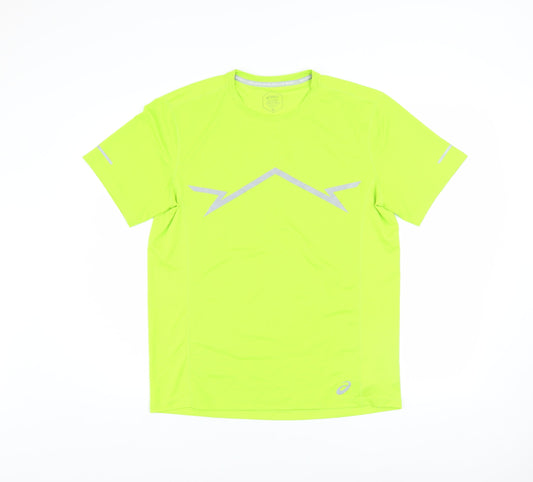 Mens UK Size M ASICS Yellow Running & JoggingGym & TrainingFitness T-Shirt