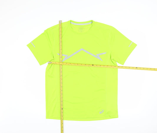 Mens UK Size M ASICS Yellow Running & JoggingGym & TrainingFitness T-Shirt