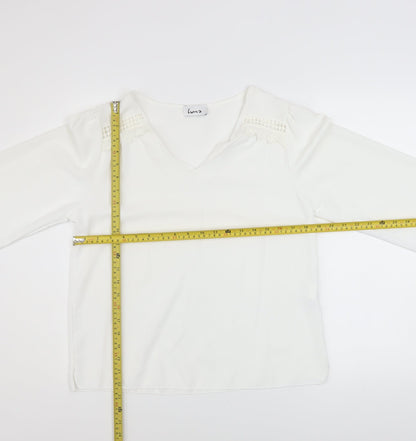 Womens UK Size M LUNA White Tunic Blouse