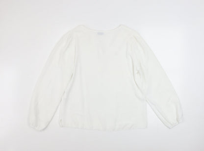 Womens UK Size M LUNA White Tunic Blouse