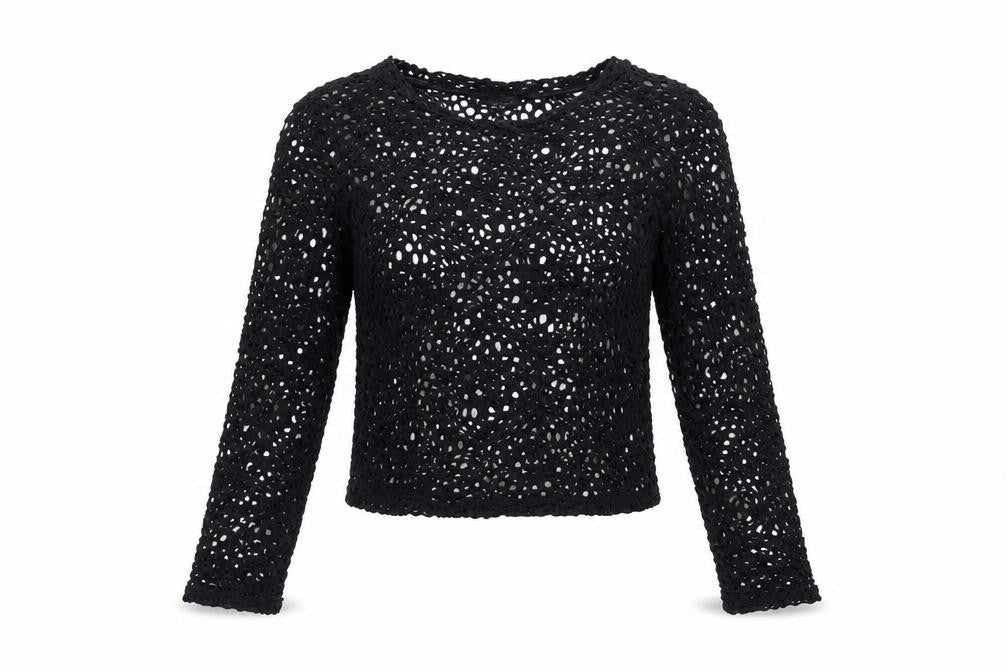 Womens UK Size 12 Topshop Black Cropped Blouse