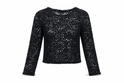 Womens UK Size 12 Topshop Black Cropped Blouse