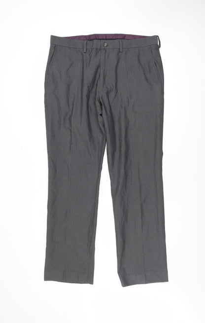 Mens UK Size 36L St. Bernard for Dunnes Stores Regular Fit Dress Pants Grey Trou