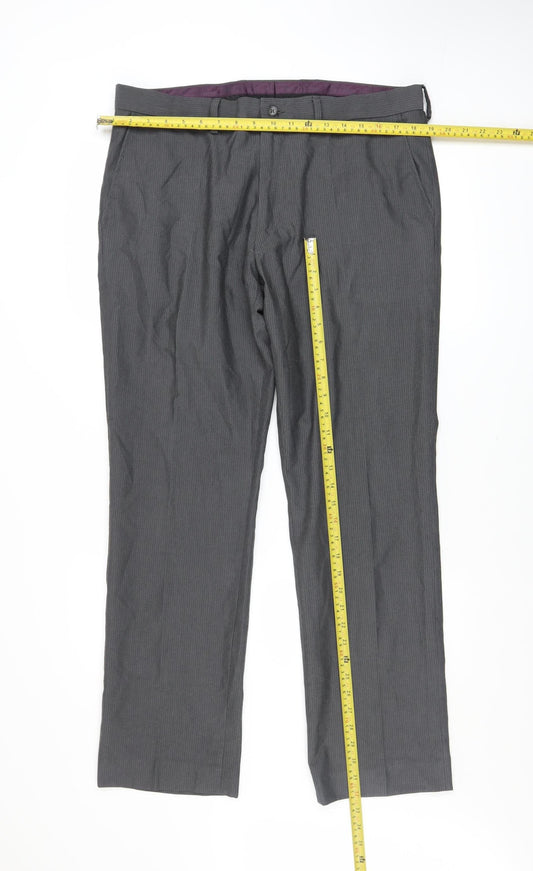 Mens UK Size 36L St. Bernard for Dunnes Stores Regular Fit Dress Pants Grey Trou