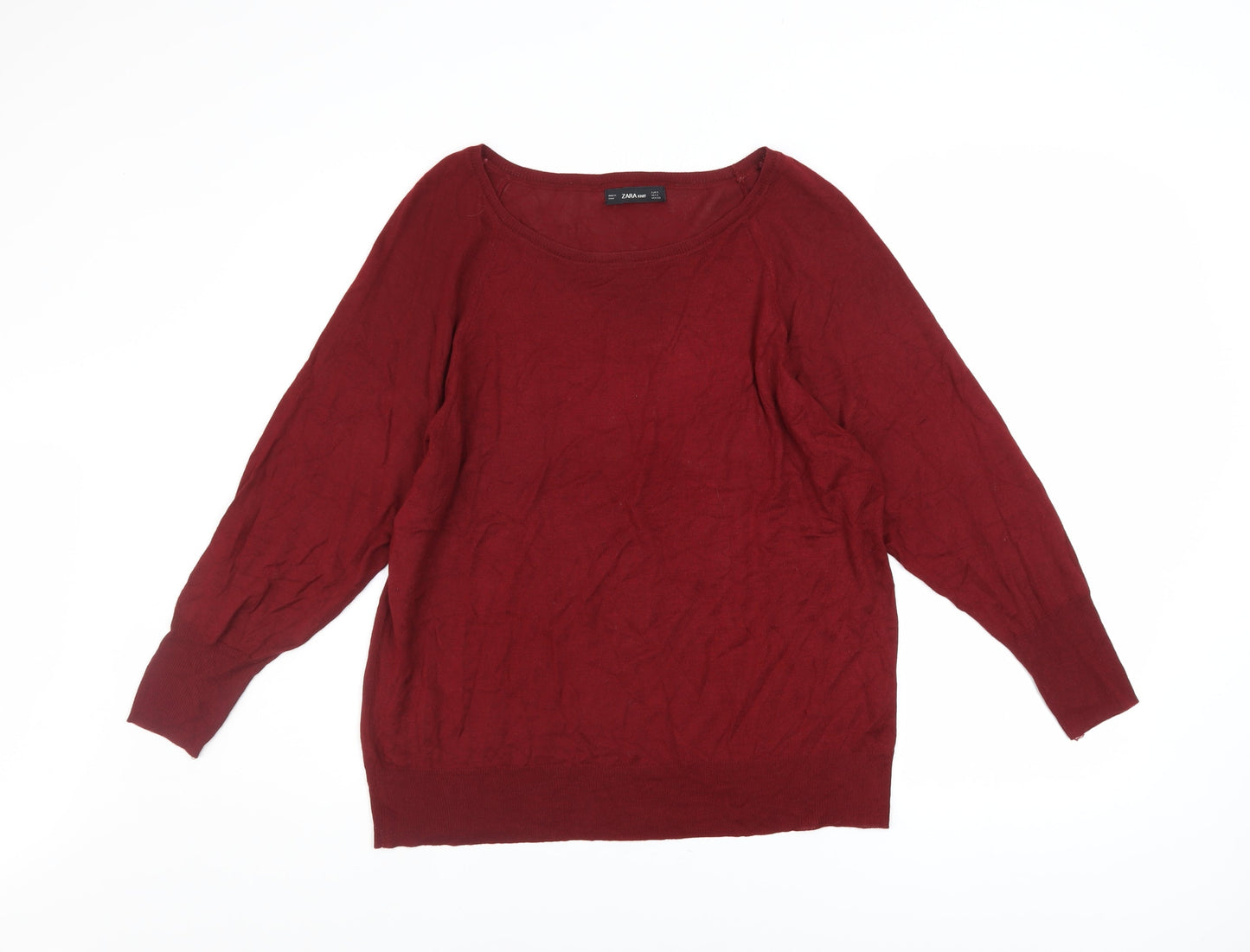 Womens UK Size S Zara Red Pullover Jumper