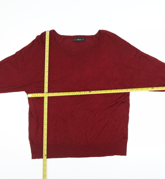 Womens UK Size S Zara Red Pullover Jumper