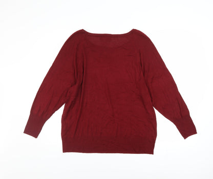 Womens UK Size S Zara Red Pullover Jumper