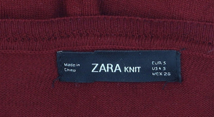 Womens UK Size S Zara Red Pullover Jumper