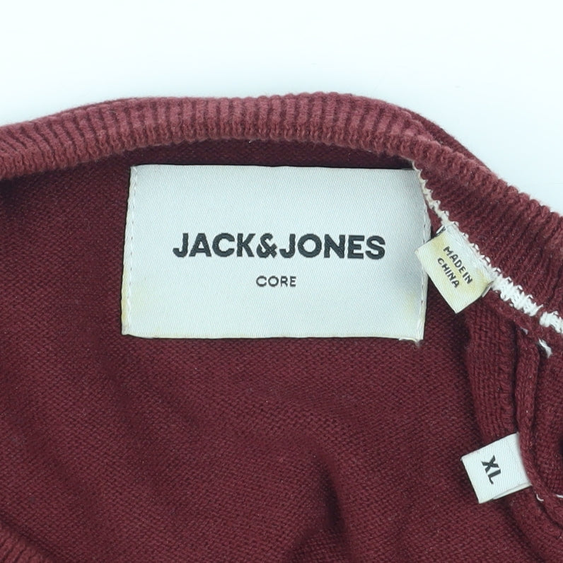 Mens UK Size XL JACK & JONES Red Pullover Jumper