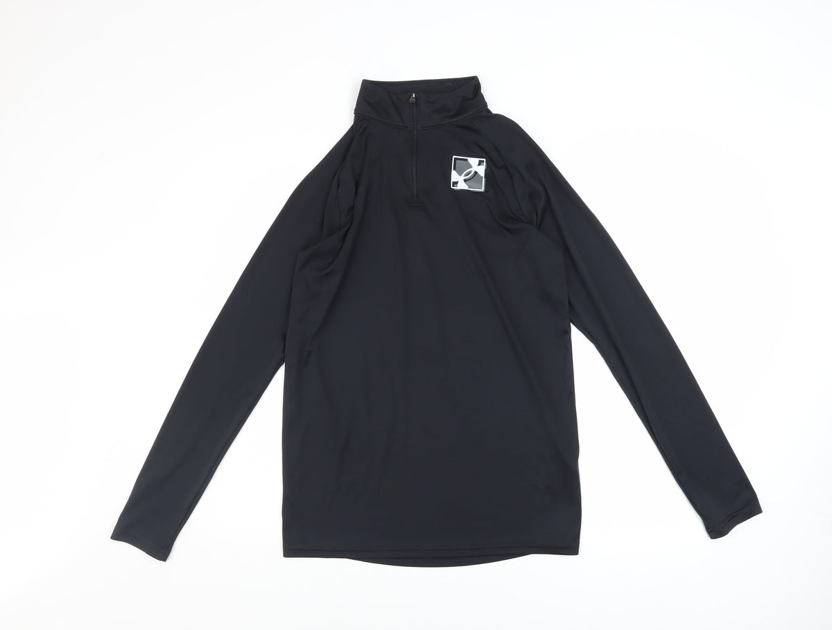 Under Armour Boys Black XL Half Zip Sweatshirt Lightweight Training Top