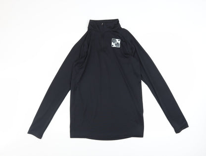 Under Armour Boys Black XL Half Zip Sweatshirt Lightweight Training Top