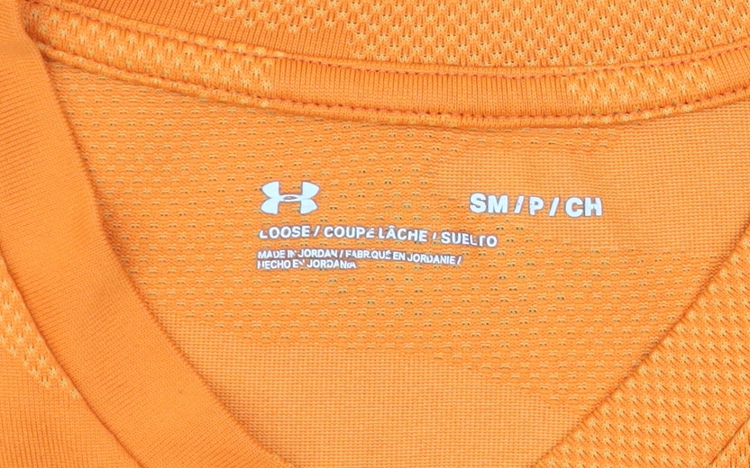 Mens UK Size S Under armour Orange Gym & Training Running & Jogging T-Shirt