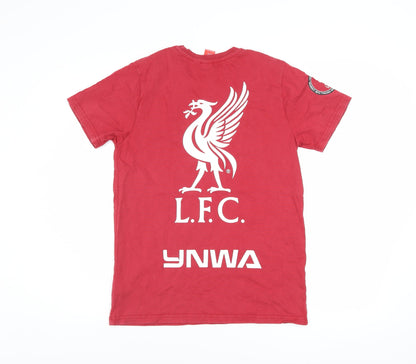 L.F.C. Boys Red Short Sleeve Cotton T-Shirt 12-13 Years Football Logo Top