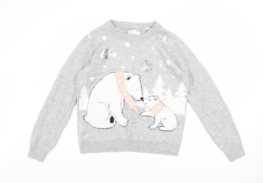 Womens UK Size S Primark Grey Pullover Jumper