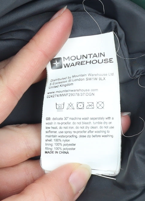 Mens UK Size S Mountain Warehouse Green Puffer Jacket