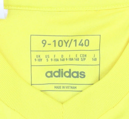 Adidas Boys Yellow Manchester United Goalkeeper Jersey 9-10Y Long Sleeve